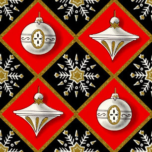 Vintage Christmas Harlequin Pattern Wrapping Paper