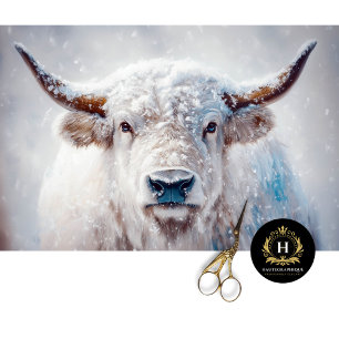 Vintage Christmas Highland Cow Buffalo Decoupage  Tissue Paper