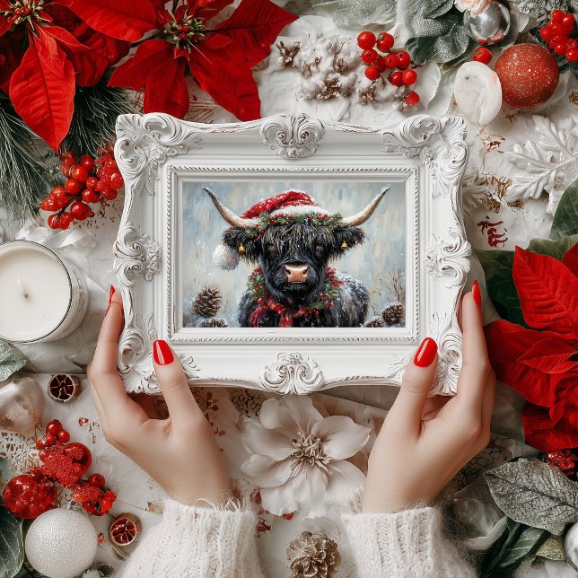 Vintage Christmas Highland Cow Decoupage  Tissue Paper (Creator Uploaded)