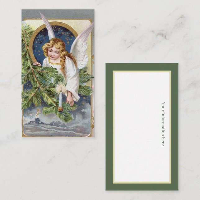 vintage Christmas Holiday Angel  Business Card (Front/Back)