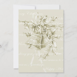 Vintage Christmas holiday bells neutral Card