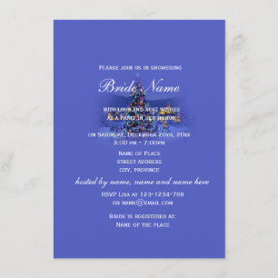 Vintage Christmas, holiday bridal shower party Invitation