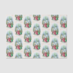 Vintage Christmas Holiday Carolers party tissue Tissue Paper