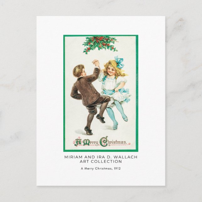 Vintage Christmas Holiday Elegant Retro Fine Art Postcard (Front)