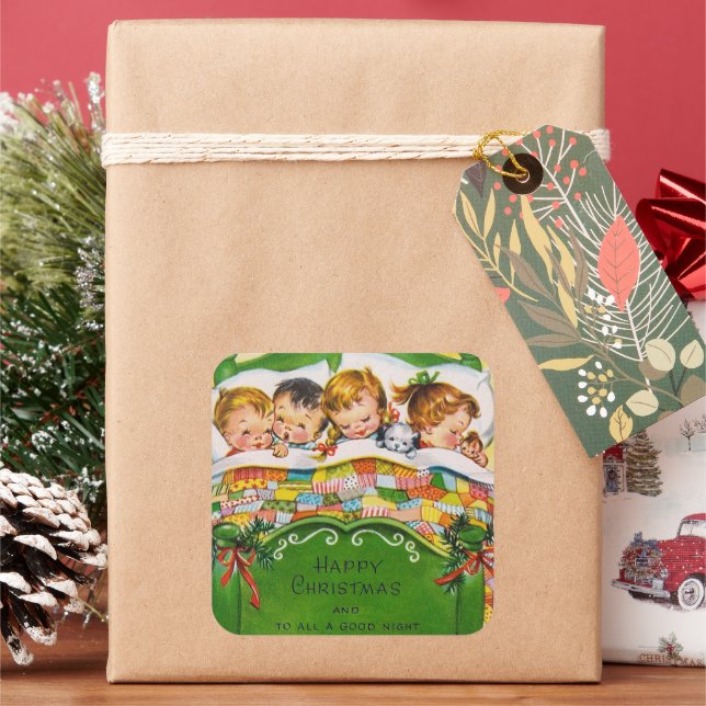 Vintage Christmas Holiday kids sticker (Holiday)