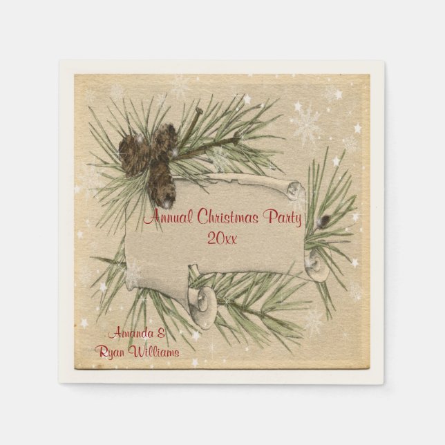 Vintage Christmas, Holiday, Paper Napkins (Front)