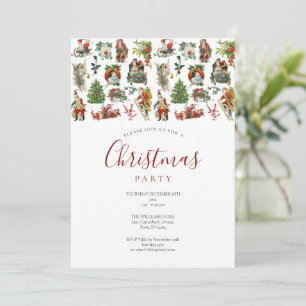 Vintage Christmas Holiday Party Invitation