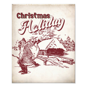 Vintage Christmas Holiday Photo Print