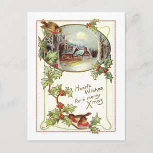 Vintage Christmas Holiday Postcard