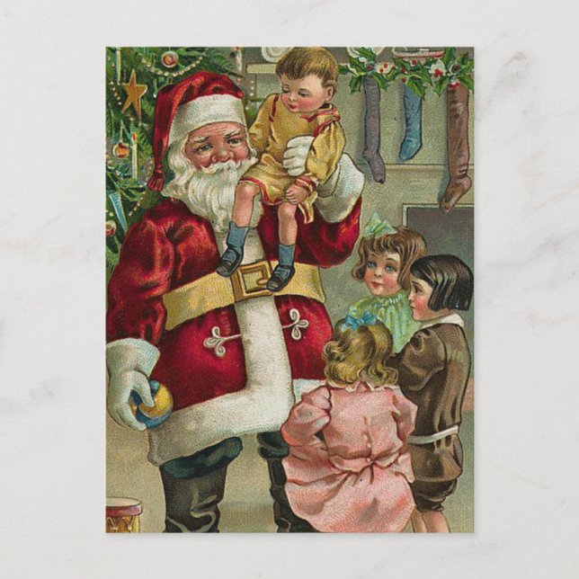 Vintage Christmas Holiday Postcard (Front)