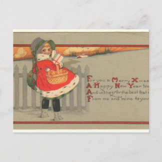 Vintage Christmas Holiday Postcard