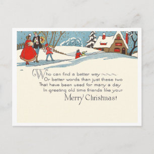 Vintage Christmas Holiday Postcard