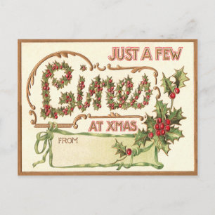 Vintage Christmas Holiday Postcard
