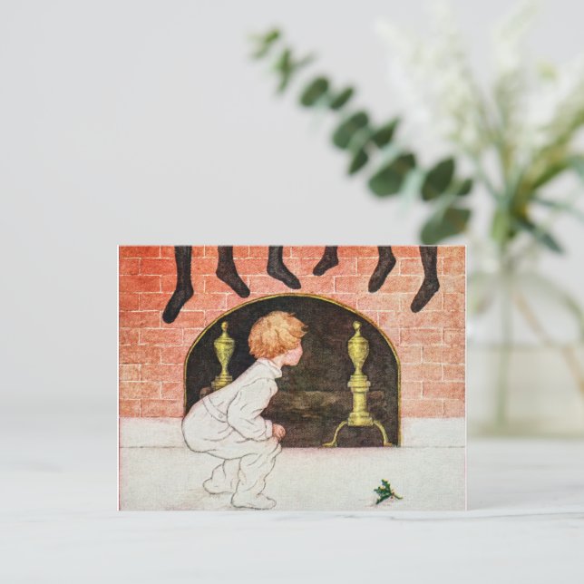 Vintage Christmas Holiday Postcard (Standing Front)