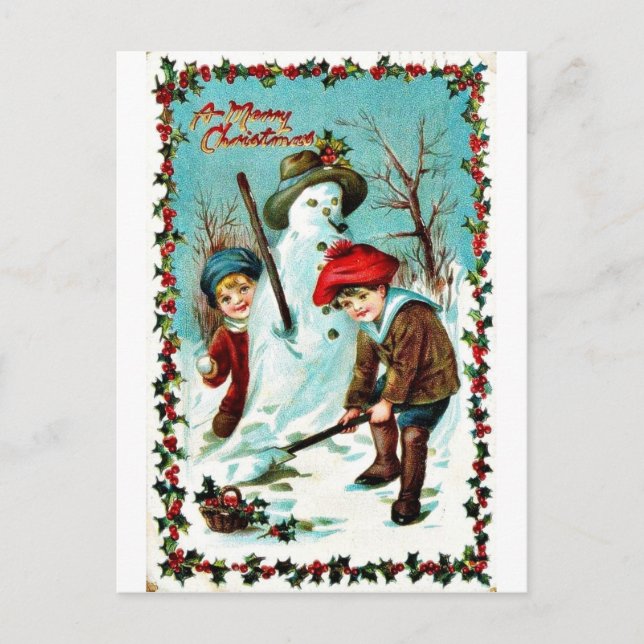 Vintage Christmas Holiday Postcard (Front)