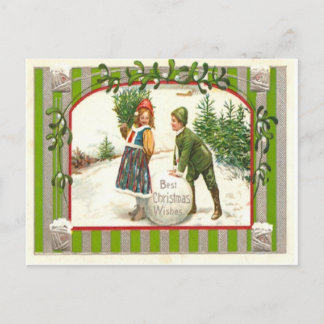 Vintage Christmas Holiday Postcard