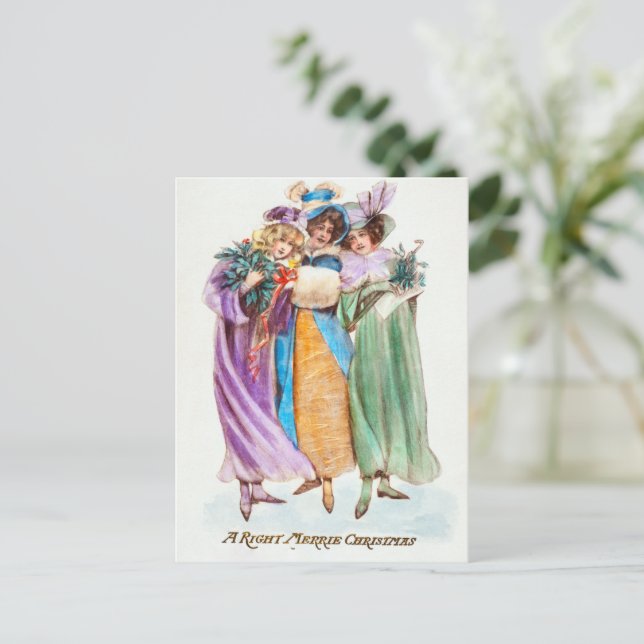 Vintage christmas  holiday postcard (Standing Front)