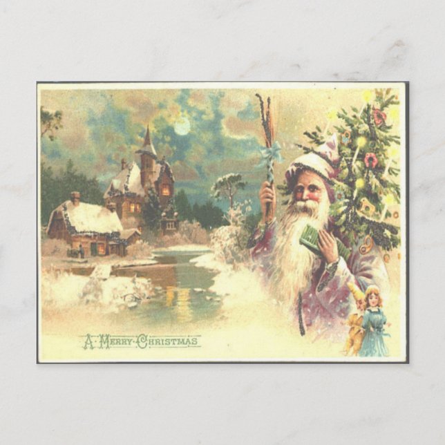 Vintage Christmas Holiday Postcard (Front)