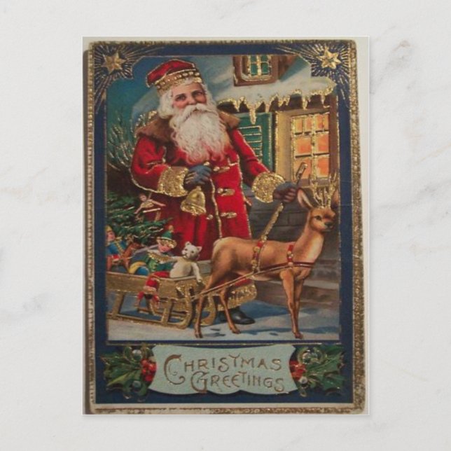 Vintage Christmas Holiday Postcard (Front)