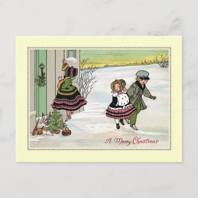 Vintage Christmas Holiday Postcard (Front)