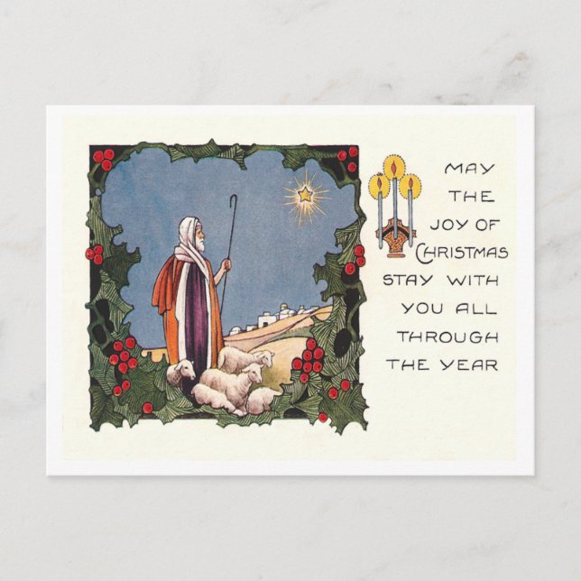 Vintage Christmas Holiday Postcard (Front)