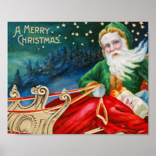 Vintage Christmas  Holiday Poster