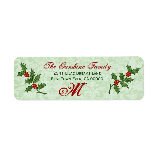 Vintage Christmas Holly Monogram (Front)