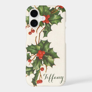 Vintage Christmas, Holly Plant with Red Berries