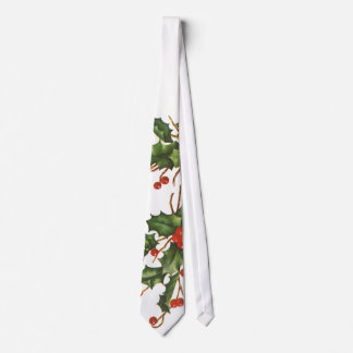 Vintage Christmas, Holly Plant with Red Berries Tie