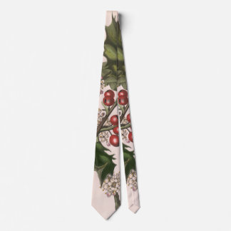 Vintage Christmas, Holly Plant with Red Berries Tie