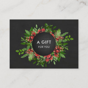 Vintage Christmas Holly Red Berry Gift Certificate
