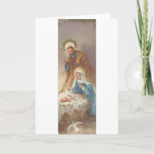 Vintage Christmas Holy Family Holiday Card