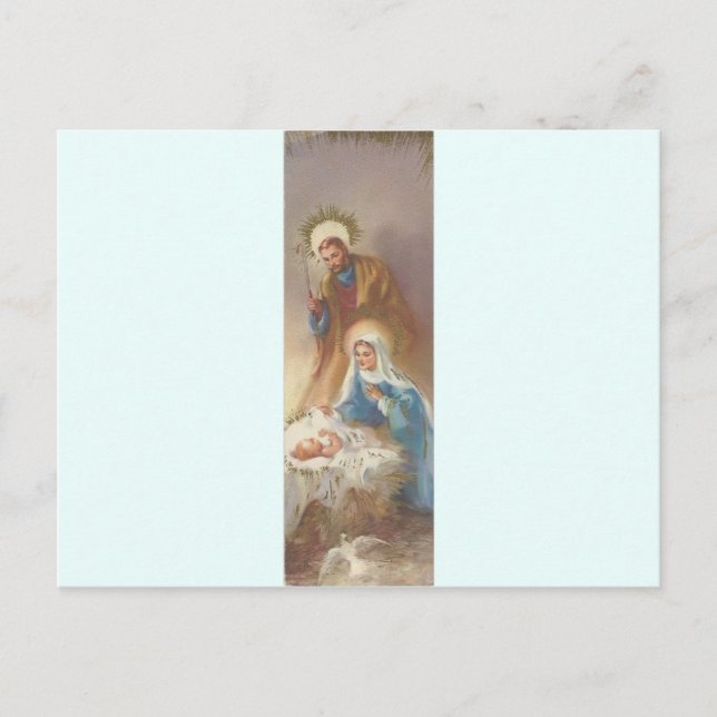 Vintage Christmas Holy Family Holiday Postcard (Front)