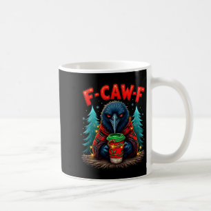 Vintage Christmas Horror Funny Black Crow F-caw-f  Coffee Mug