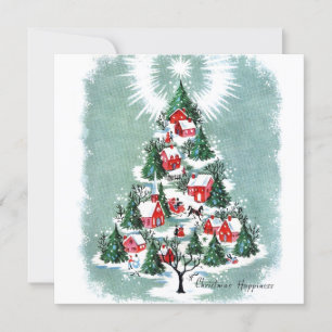 Vintage Christmas Horse Sleigh Holiday Card