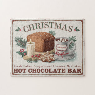 Vintage Christmas Hot Chocolate Bar Jigsaw Puzzle