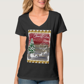 Vintage Christmas House Flag  T-Shirt