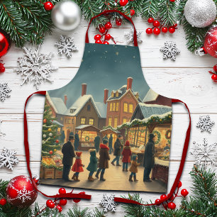 Vintage Christmas Illustration Apron