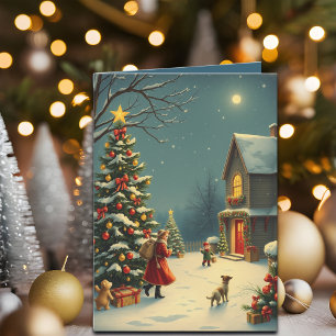 Vintage Christmas Illustration Card