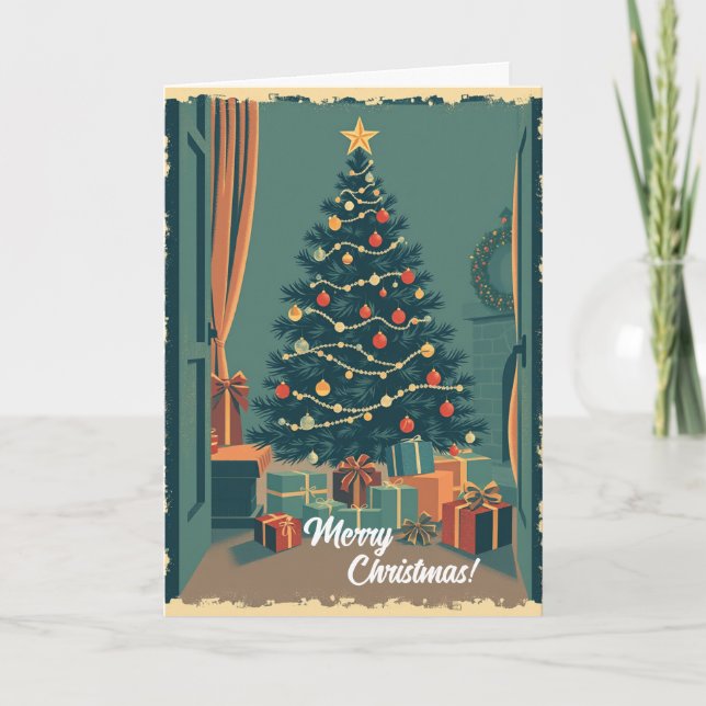 Vintage Christmas Illustration Card (Front)