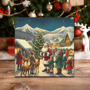 Vintage Christmas Illustration Holiday Card