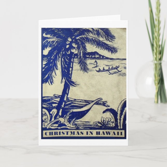 Vintage Christmas in Hawaii Holiday Card (Front)
