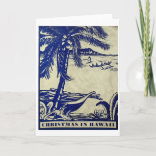 Vintage Christmas in Hawaii Holiday Card