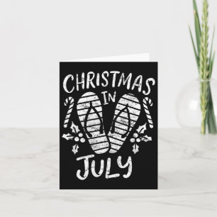 Vintage Christmas In July Beach Vacation Flip Flop Card