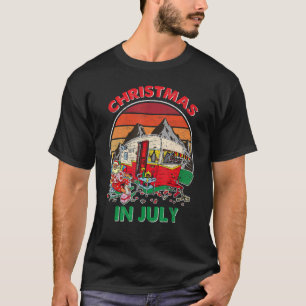 Vintage Christmas In July Santa Camping Trip Summe T-Shirt