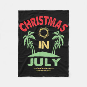 Vintage Christmas In July Summer Beach Party Women Fleece Blanket