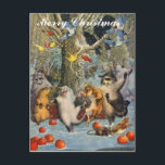Vintage Christmas in the Woods Post Card<br><div class="desc">Vintage Christmas in the Woods Post Card</div>