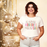 Vintage Christmas It's the Most Wonderful Time Plus Size T-Shirt<br><div class="desc">Vintage vibes and the phrase "It's the Most Wonderful Time of the Year" make a cute design perfect for the holiday season. This plus size woman's Christmas shirt in retro style pastel letters and stars is on trend and sure to make you smile. *I have personally purchased and worn, many...</div>