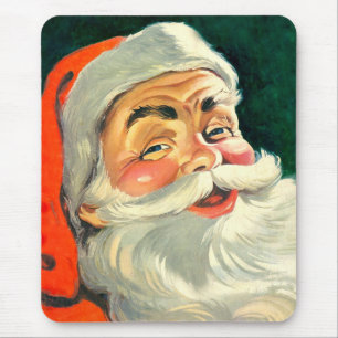Vintage Christmas, Jolly Retro 50's Santa Claus Mouse Mat
