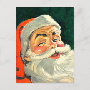 Vintage Christmas, Jolly Retro 50's Santa Claus Postcard